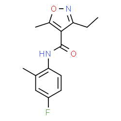 ChemSpider 2D Image | 3-Ethyl-N-(4-fluoro-2-methylphenyl)-5-methyl-1,2-oxazole-4-carboxamide | C14H15FN2O2