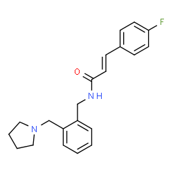 ChemSpider 2D Image | (2E)-3-(4-Fluorophenyl)-N-[2-(1-pyrrolidinylmethyl)benzyl]acrylamide | C21H23FN2O