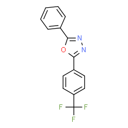 ChemSpider 2D Image | 2-Phenyl-5-[4-(trifluoromethyl)phenyl]-1,3,4-oxadiazole | C15H9F3N2O