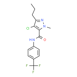 ChemSpider 2D Image | 4-Chloro-1-methyl-3-propyl-N-[4-(trifluoromethyl)phenyl]-1H-pyrazole-5-carboxamide | C15H15ClF3N3O