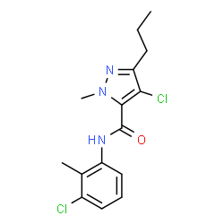 ChemSpider 2D Image | 4-Chloro-N-(3-chloro-2-methylphenyl)-1-methyl-3-propyl-1H-pyrazole-5-carboxamide | C15H17Cl2N3O