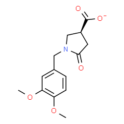ChemSpider 2D Image | (3S)-1-(3,4-Dimethoxybenzyl)-5-oxo-3-pyrrolidinecarboxylate | C14H16NO5