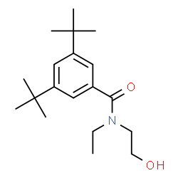 ChemSpider 2D Image | 3,5-di-tert-butyl-N-ethyl-N-(2-hydroxyethyl)benzamide | C19H31NO2