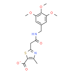 ChemSpider 2D Image | 4-Methyl-2-{2-oxo-2-[(3,4,5-trimethoxybenzyl)amino]ethyl}-1,3-thiazole-5-carboxylate | C17H19N2O6S