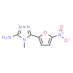 ChemSpider 2D Image | 4-Methyl-5-(5-nitro-2-furyl)-4H-1,2,4-triazol-3-amine | C7H7N5O3