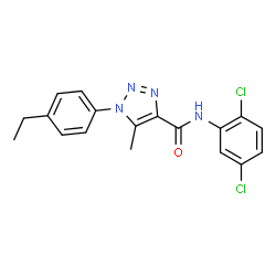ChemSpider 2D Image | N-(2,5-Dichlorophenyl)-1-(4-ethylphenyl)-5-methyl-1H-1,2,3-triazole-4-carboxamide | C18H16Cl2N4O