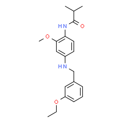ChemSpider 2D Image | N-{4-[(3-Ethoxybenzyl)amino]-2-methoxyphenyl}-2-methylpropanamide | C20H26N2O3