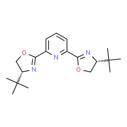ChemSpider 2D Image | 2,6-Bis[(4R)-4-tert-butyl-4,5-dihydro-1,3-oxazol-2-yl]pyridine | C19H27N3O2