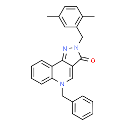 ChemSpider 2D Image | 5-Benzyl-2-(2,5-dimethylbenzyl)-2,5-dihydro-3H-pyrazolo[4,3-c]quinolin-3-one | C26H23N3O
