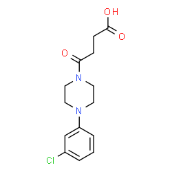 ChemSpider 2D Image | 4-[4-(3-Chlorophenyl)-1-piperazinyl]-4-oxobutanoic acid | C14H17ClN2O3