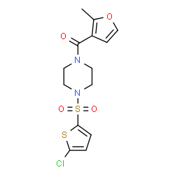 ChemSpider 2D Image | {4-[(5-Chloro-2-thienyl)sulfonyl]-1-piperazinyl}(2-methyl-3-furyl)methanone | C14H15ClN2O4S2
