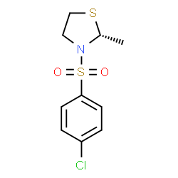 ChemSpider 2D Image | (2R)-3-[(4-Chlorophenyl)sulfonyl]-2-methyl-1,3-thiazolidine | C10H12ClNO2S2