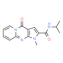 ChemSpider 2D Image | N-Isopropyl-1-methyl-4-oxo-1,4-dihydropyrido[1,2-a]pyrrolo[2,3-d]pyrimidine-2-carboxamide | C15H16N4O2