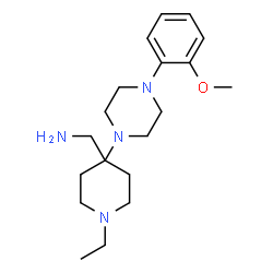 ChemSpider 2D Image | 1-{1-Ethyl-4-[4-(2-methoxyphenyl)-1-piperazinyl]-4-piperidinyl}methanamine | C19H32N4O