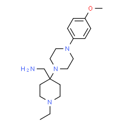 ChemSpider 2D Image | 1-{1-Ethyl-4-[4-(4-methoxyphenyl)-1-piperazinyl]-4-piperidinyl}methanamine | C19H32N4O