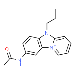 ChemSpider 2D Image | 8-Acetamido-5-propyl-5H-pyrido[1,2-a][3,1]benzimidazol-10-ium | C16H18N3O