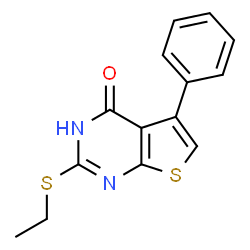 ChemSpider 2D Image | 2-(Ethylsulfanyl)-5-phenylthieno[2,3-d]pyrimidin-4(3H)-one | C14H12N2OS2