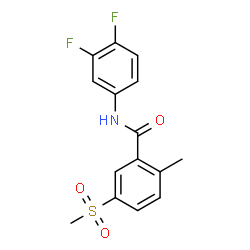 ChemSpider 2D Image | N-(3,4-Difluorophenyl)-2-methyl-5-(methylsulfonyl)benzamide | C15H13F2NO3S