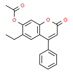 ChemSpider 2D Image | 6-Ethyl-2-oxo-4-phenyl-2H-chromen-7-yl acetate | C19H16O4