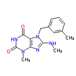 InChI=1/C15H17N5O2/c1-9-5-4-6-10(7-9)8-20-11-12(17-14(20)16-2)19(3)15(22)18-13(11)21/h4-7H,8H2,1-3H3,(H,16,17)(H,18,21,22)