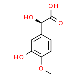 ChemSpider 2D Image | (2R)-Hydroxy(3-hydroxy-4-methoxyphenyl)acetic acid | C9H10O5
