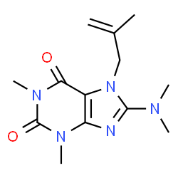 ChemSpider 2D Image | 8-Dimethylamino-1,3-dimethyl-7-(2-methyl-allyl)-3,7-dihydro-purine-2,6-dione | C13H19N5O2