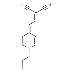 ChemSpider 2D Image | [2-(1-Propyl-4(1H)-pyridinylidene)ethylidene]malononitrile | C13H13N3
