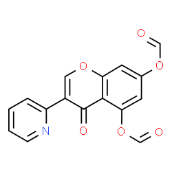 ChemSpider 2D Image | 4-Oxo-3-(2-pyridinyl)-4H-chromene-5,7-diyl diformate | C16H9NO6
