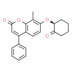 ChemSpider 2D Image | 8-Methyl-7-{[(1S)-2-oxocyclohexyl]oxy}-4-phenyl-2H-chromen-2-one | C22H20O4