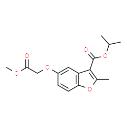 ChemSpider 2D Image | Isopropyl 5-(2-methoxy-2-oxoethoxy)-2-methyl-1-benzofuran-3-carboxylate | C16H18O6