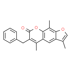 ChemSpider 2D Image | 6-Benzyl-3,5,9-trimethyl-7H-furo[3,2-g]chromen-7-one | C21H18O3