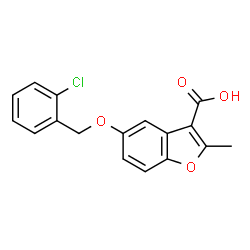 ChemSpider 2D Image | 5-[(2-Chlorobenzyl)oxy]-2-methyl-1-benzofuran-3-carboxylic acid | C17H13ClO4