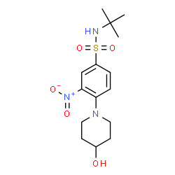 ChemSpider 2D Image | 4-(4-Hydroxy-1-piperidinyl)-N-(2-methyl-2-propanyl)-3-nitrobenzenesulfonamide | C15H23N3O5S