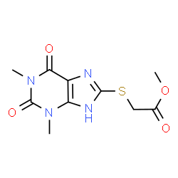 ChemSpider 2D Image | Methyl [(1,3-dimethyl-2,6-dioxo-2,3,6,7-tetrahydro-1H-purin-8-yl)sulfanyl]acetate | C10H12N4O4S