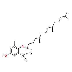 ChemSpider 2D Image | 2,8-Dimethyl-2-[(4R,8R)-4,8,12-trimethyltridecyl]-6-(3,4-~2~H_2_)chromanol | C27H44D2O2