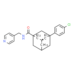 ChemSpider 2D Image | (5S)-3-(4-Chlorophenyl)-N-(4-pyridinylmethyl)-1-adamantanecarboxamide | C23H25ClN2O