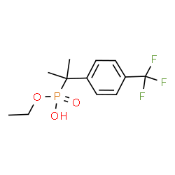 ChemSpider 2D Image | Ethyl hydrogen {2-[4-(trifluoromethyl)phenyl]-2-propanyl}phosphonate | C12H16F3O3P