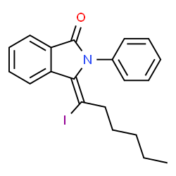 ChemSpider 2D Image | (3E)-3-(1-Iodohexylidene)-2-phenyl-1-isoindolinone | C20H20INO