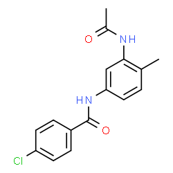 ChemSpider 2D Image | N-(3-Acetamido-4-methylphenyl)-4-chlorobenzamide | C16H15ClN2O2