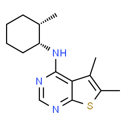 ChemSpider 2D Image | 5,6-Dimethyl-N-[(1R,2S)-2-methylcyclohexyl]thieno[2,3-d]pyrimidin-4-amine | C15H21N3S