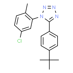 ChemSpider 2D Image | 5-(4-tert-Butyl-phenyl)-1-(5-chloro-2-methyl-phenyl)-1H-tetrazole | C18H19ClN4