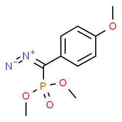 ChemSpider 2D Image | Dimethyl [diazo(4-methoxyphenyl)methyl]phosphonate | C10H13N2O4P