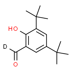 ChemSpider 2D Image | 2-Hydroxy-3,5-bis(2-methyl-2-propanyl)(formyl-~2~H)benzaldehyde | C15H21DO2