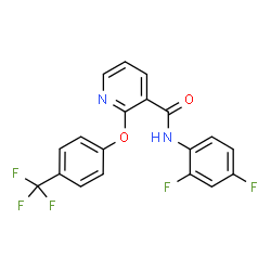 ChemSpider 2D Image | N-(2,4-Difluorophenyl)-2-[4-(trifluoromethyl)phenoxy]nicotinamide | C19H11F5N2O2