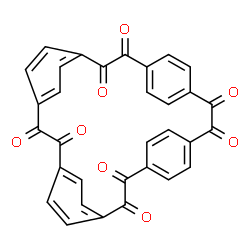 ChemSpider 2D Image | Pentacyclo[20.2.2.2~4,7~.2~10,13~.2~16,19~]dotriaconta-1(24),4,6,10,12,16,18,22,25,27,29,31-dodecaene-2,3,8,9,14,15,20,21-octone | C32H16O8