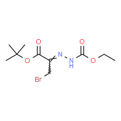 ChemSpider 2D Image | Ethyl (2Z)-2-{3-bromo-1-[(2-methyl-2-propanyl)oxy]-1-oxo-2-propanylidene}hydrazinecarboxylate | C10H17BrN2O4