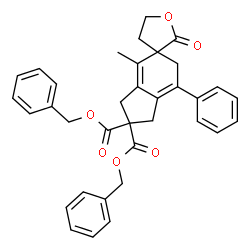 ChemSpider 2D Image | Dibenzyl 4'-methyl-2-oxo-7'-phenyl-1',4,5,6'-tetrahydrospiro[furan-3,5'-indene]-2',2'(3'H)-dicarboxylate | C35H32O6