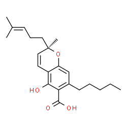 ChemSpider 2D Image | (2R)-5-Hydroxy-2-methyl-2-(4-methyl-3-penten-1-yl)-7-pentyl-2H-chromene-6-carboxylic acid | C22H30O4