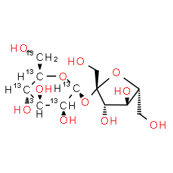 ChemSpider 2D Image | beta-D-Fructofuranosyl alpha-D-(~13~C_6_)glucopyranoside | C613C6H22O11