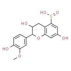ChemSpider 2D Image | 3,7-Dihydroxy-2-(4-hydroxy-3-methoxyphenyl)-5-chromanesulfinic acid | C16H16O7S